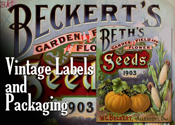 vintage labels and packaging